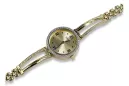 Amarillo dama de oro de 14k redondo reloj de Geneve lw075ydy