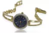 Yellow 14k gold lady round blue dial Geneve watch lw075ydbl