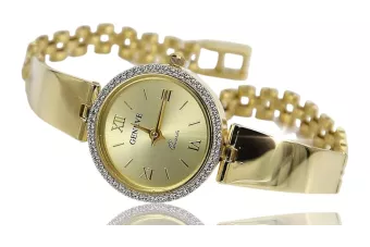 Gelb 14k 585 gold lady rund Geneve watch lw079ydy