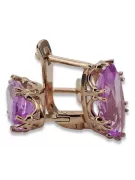 Rose rosa 14k 585 gold amethyst Ohrringe vec021 Jahr