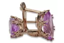 Rose rosa 14k 585 gold amethyst Ohrringe vec021 Jahr