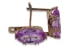 Rose rosa 14k 585 gold amethyst Ohrringe vec021 Jahr