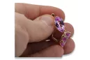 Rose pink 14k 585 gold amethyst earrings vec021 Vintage