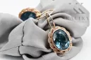 Ring Aquamarine Original 14K Rose Gold Vintage style vec007r