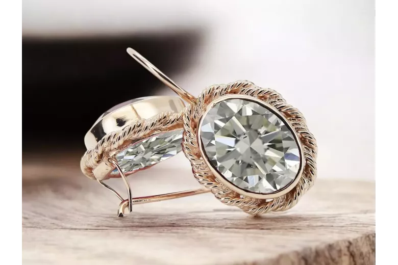 Zircon Original Vintage 14K Rose Gold Inel Vintage stil vec007r