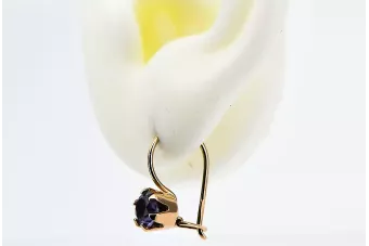 Boucles d'oreilles vintage Alexandrite Original Vintage 14K Rose Or vec056r