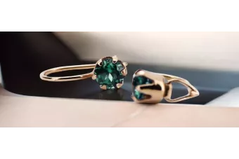 Inel de bijuterii Vintage Emerald Original Vintage 14K Rose Gold vec056r