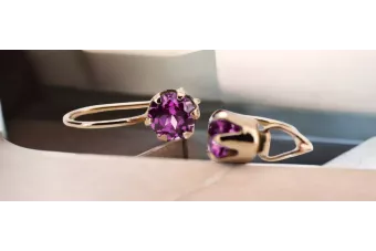 Amethyst Original Vintage 14K Rose Gold Inel Vintage style vec056r