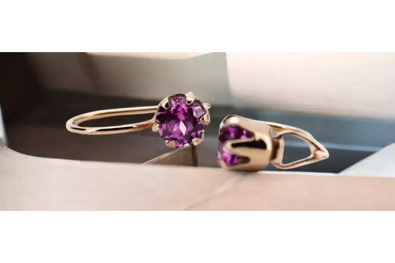 Amethyst Original Vintage 14K Rose Gold Ring Vintage Stil vec056r