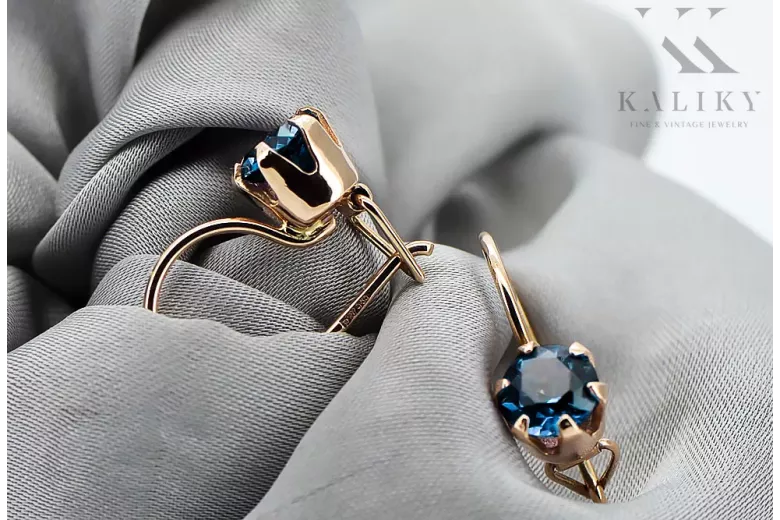 Вінтажний кільце Sapphire оригінальний Vintage 14K Рожеве золото vec056r