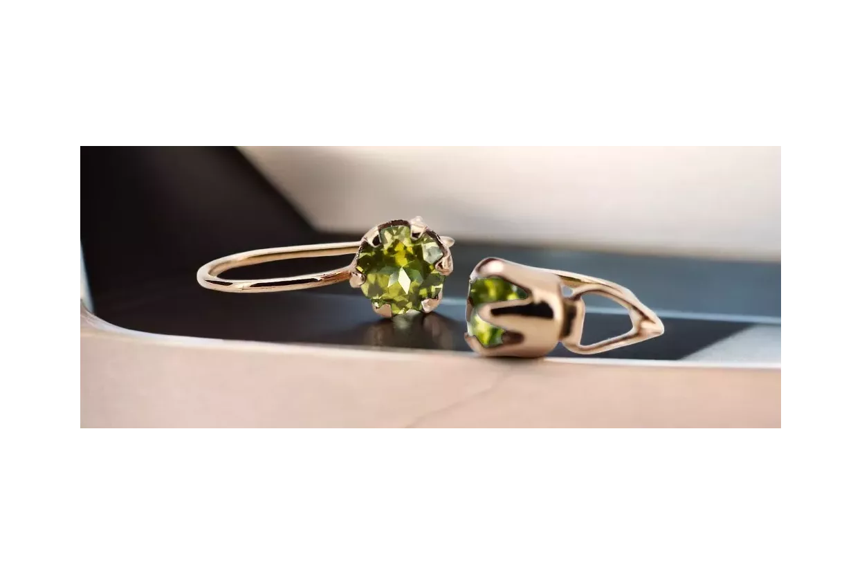 Anillo Peridote Amarillo Original Vintage 14K Rose Gold Vintage vec056r