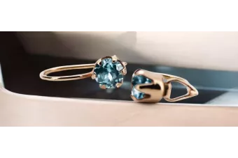 Вінтажний стиль Каблучка Aquamarine Оригінальний Vintage 14K Рожеве золото vec056r