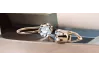 Ring Zircon Original Jahrgang 14K Rose Gold Vintage Handwerk Vec056r
