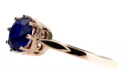 Szafir Oryginalny wyrób Vintage 14k z różowego złota Pierścionek Vintage vrc366r