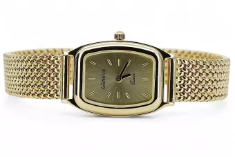 Gelb 14k 585 Gold Lady Armbanduhr Geneve lw042y&lbw003y