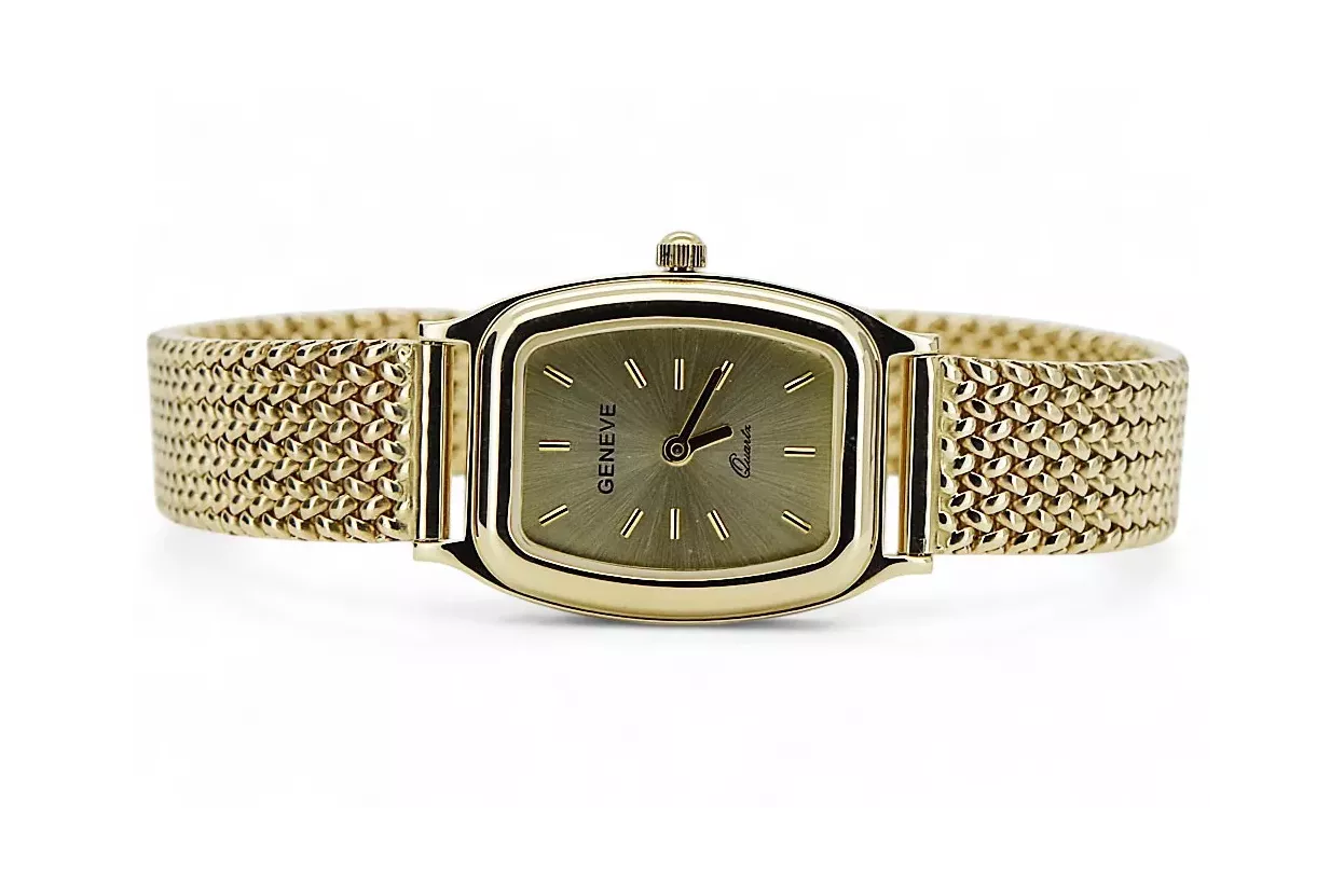 Gold men's watch Geneve ★ zlotychlopak.pl ★ Gold purity 585 333 Low Price!