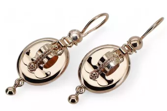 Boucles d’oreilles russe rose soviétique 14k 585 or Samovar ven244