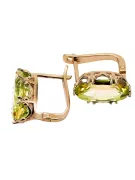 Inel original vintage din aur roz de 14k, galben peridot, stil vintage vec021r