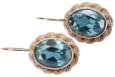 Aquamarine Original 14K Rose Gold cercei de stil vintage vec007r