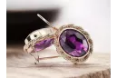 Amethyst Original 14K rosa pendientes de oro Joyería vintage vec007r