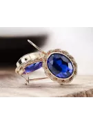 Pendientes de joyería vintage Zafiro Oro rosa 14K vec007r