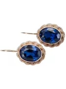 Boucles d'oreilles Vintage Jewlery Sapphire 14K Rose Or vec007r