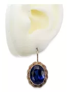 Boucles d'oreilles Vintage Jewlery Sapphire 14K Rose Or vec007r