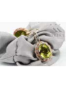 Original 14K rosa oro amarillo peridot pendientes vintage vec007r