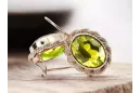 Original 14K rosa oro amarillo peridot pendientes vintage vec007r