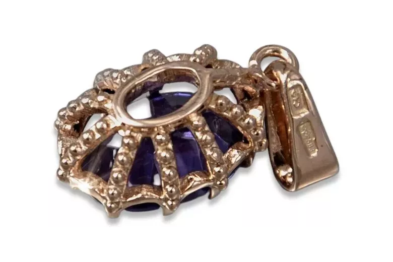 Alexandrite оригінальний Vintage 14K рожевий золото кулон Vintage ремесла vpc008r