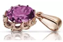 Pendant Vintage style Amethyst Original Vintage 14K Rose Gold vpc008r