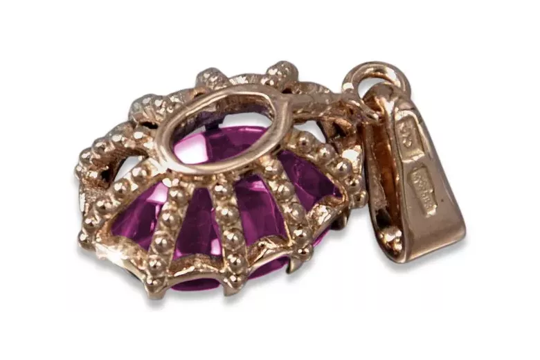 Anhänger Vintage Stil Amethyst Originales Vintage-Roségold aus 14 Karat vpc008r