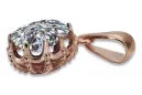 Estilo vintage Colgante Zircon Original Vintage 14K Rose Oro vpc008r