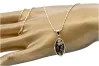 14k gold pendant 585 oval box with Corda Figaro chain cpn021y&cc008y