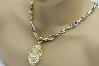 Золотой медальон Бога с цепочкой ★ zlotychlopak.pl ★ Золото 585 333 Низкая цена