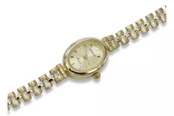 Galben italian 14k de aur 585 doamnă Geneve ceas lw037y