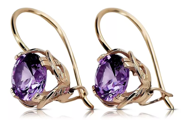 Alexandrite Original Vintage 14K Pendientes de oro rosa Vect029r