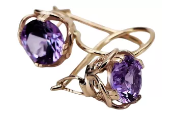 Alexandrite Original Vintage 14K Pendientes de oro rosa Vect029r