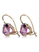 Boucles d'oreilles Amethyst Original Vintage 14K Rose Gold Vintage Jewlery vec029r