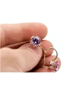 Earrings Amethyst оригінальний Vintage 14K rose gold старовинне jwlery vec029r