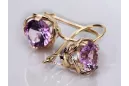 Boucles d'oreilles Amethyst Original Vintage 14K Rose Gold Vintage Jewlery vec029r