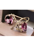 Cercei Ruby Originali Vintage din Aur Rose de 14K vec029r