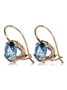 Aquamarine Original Vintage 14K Rose Gold Earrings Vintage Jewlery vec029r