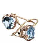 Aquamarine Original Vintage 14K Boucles d'oreilles Rose Vintage Jewlery vec029r