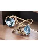 Aquamarine Original Vintage 14K Rose Gold Earrings Vintage Jewlery vec029r