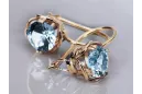 Aquamarine Original Vintage 14K Boucles d'oreilles Rose Vintage Jewlery vec029r