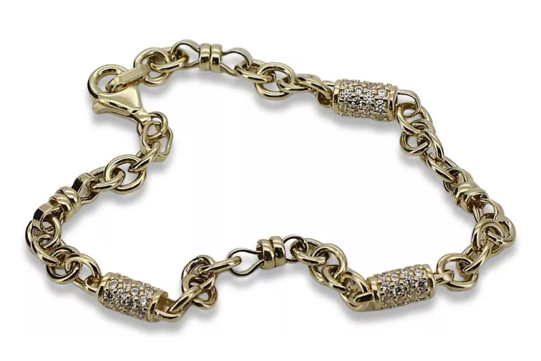 Bracelet en or jaune 14 carats ★ https://zlotychlopak.pl/fr/ ★ Or 585 333 Pas cher