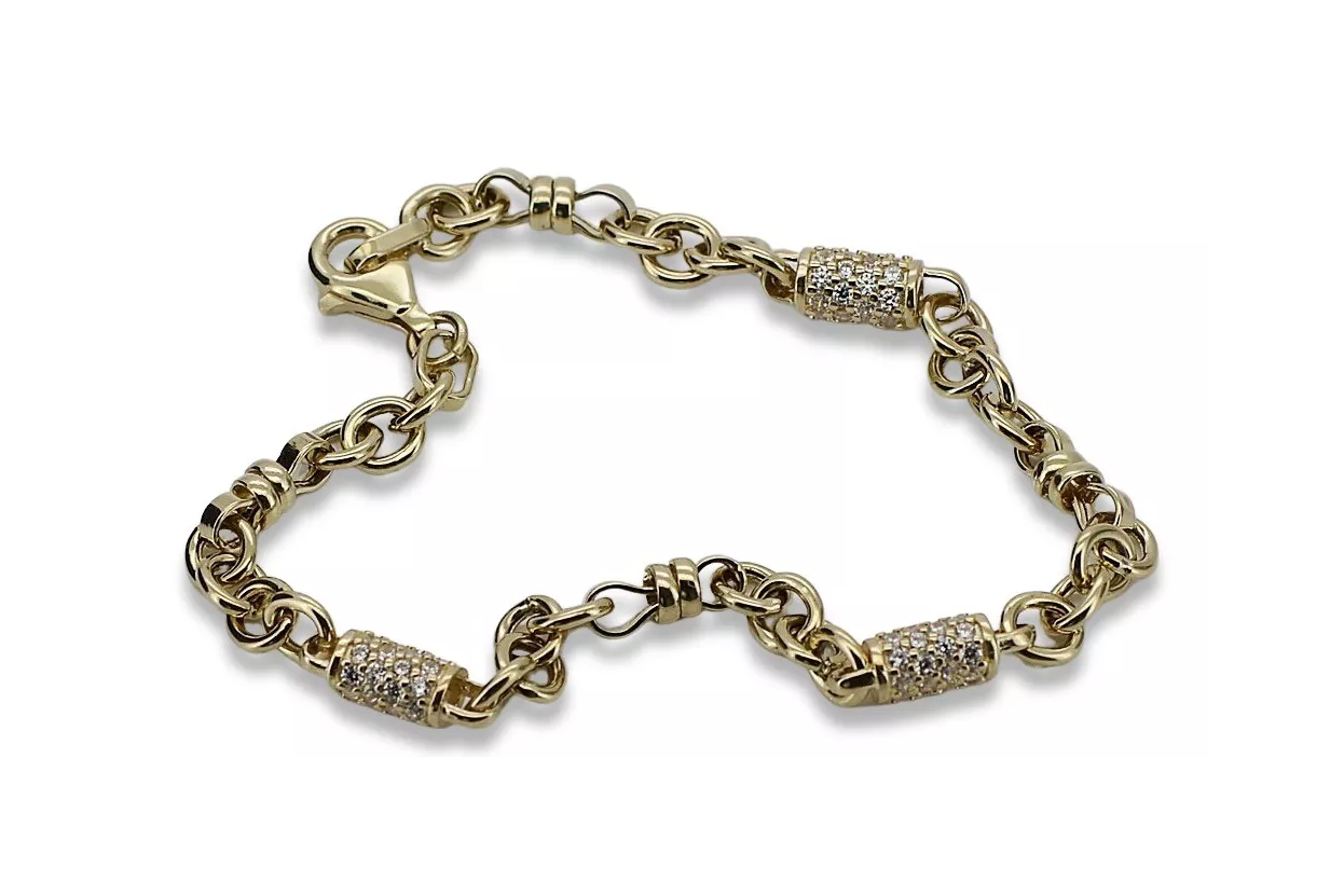 Pulsera de oro amarillo de 14 quilates ★ https://zlotychlopak.pl/es/ ★ Oro 585 333 Barato