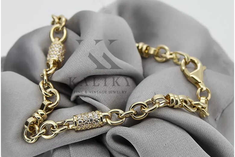 Pulsera de oro amarillo de 14 quilates ★ https://zlotychlopak.pl/es/ ★ Oro 585 333 Barato