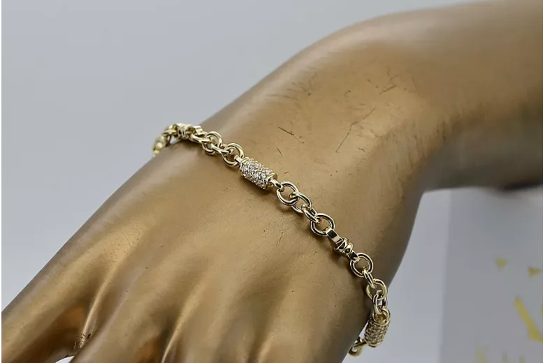 Bracelet en or jaune 14 carats ★ https://zlotychlopak.pl/fr/ ★ Or 585 333 Pas cher